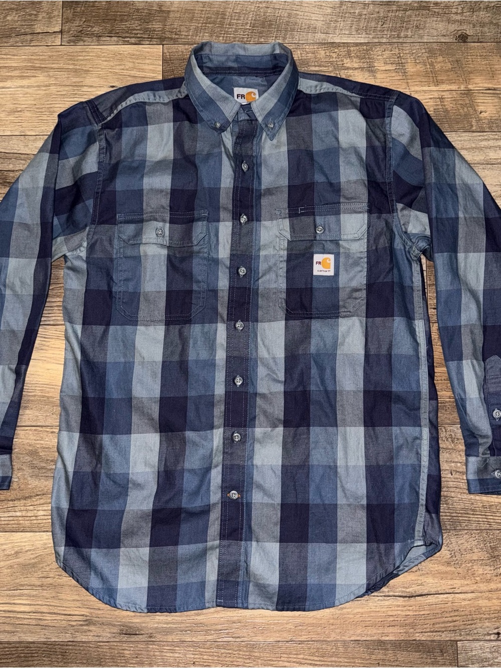 Carhartt FR Flame Resistant Plaid Button Down Work Shirt Men’s Big & Tall size M